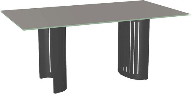 Amisco Customizable Rachel 72" Rectangular Dining Table with 0.5" Taupe Glass Top-1