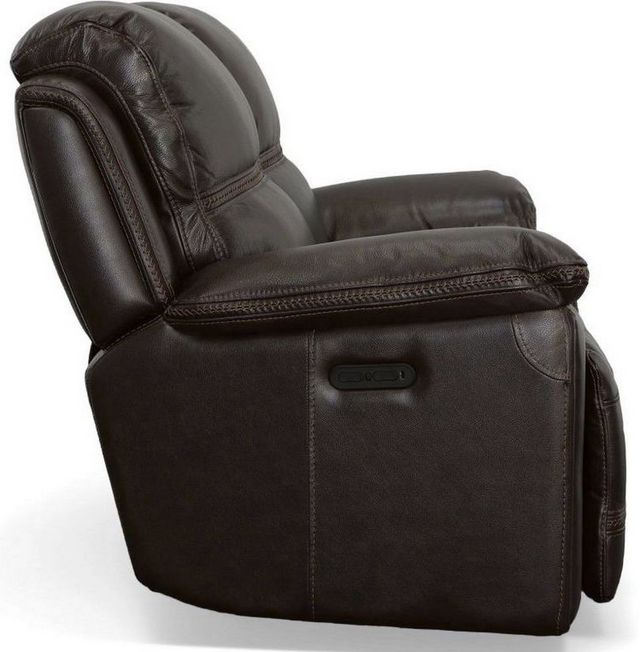 Flexsteel® Fenwick Dark Brown Power Reclining Loveseat with Power Headrests-3
