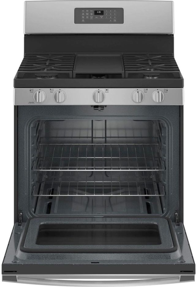 GE® 30" Fingerprint Resistant Stainless Steel Free Standing Natural Gas Range-1