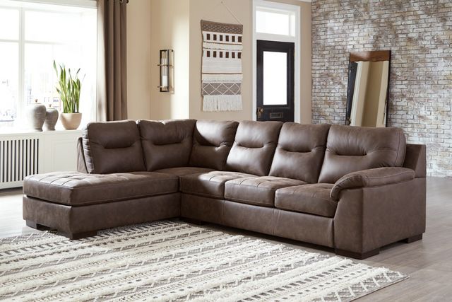Signature Design by Ashley® Maderla 2-Piece Walnut Left-Arm Facing Sofa Sectional and Chaise-4