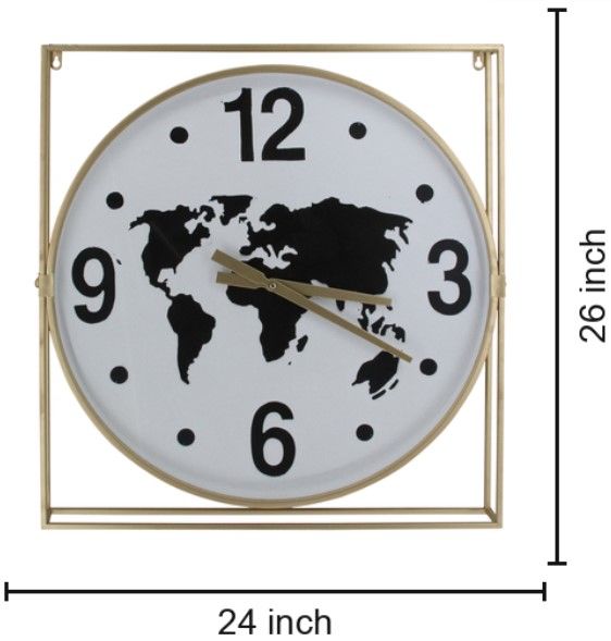 Classy Living World Map Wall Clock-2