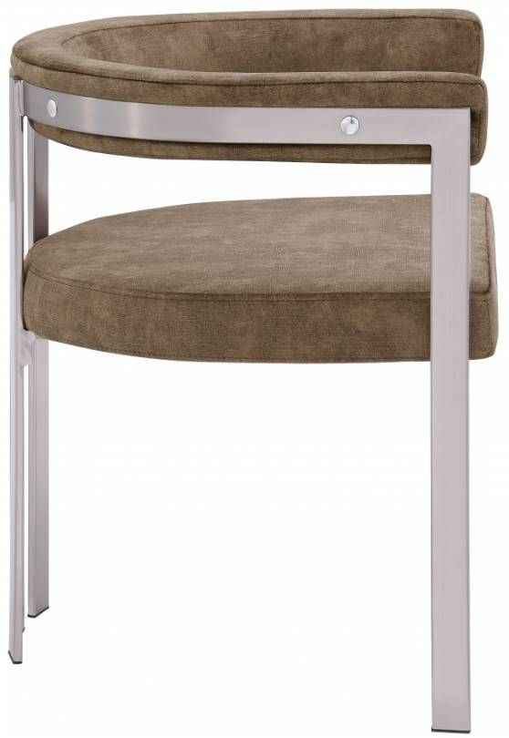 Meridian Furniture Marcello Brown/Brushed Chrome Velvet Dining Chair-3