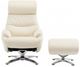 BarcaLounger© Adler Capri White Pedestal Recliner and Ottoman-0