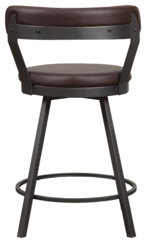 Homelegance® Appert Brown/Dark Gray Swivel Counter Height Chair-3