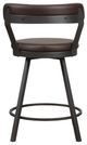 Homelegance® Appert Brown/Dark Gray Swivel Counter Height Chair-3