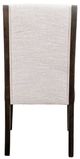 International Furniture Direct Raramuri Stained Dark/White Upholstered Dining Side Chair-2