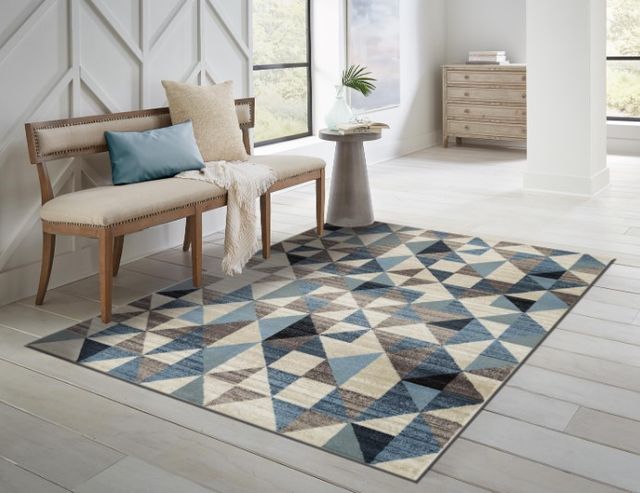 KAS Rugs Heritage Blue/Gray Scope 5'x8' Area Rug-3