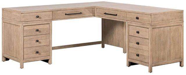 Liberty Furniture Proximity Place Barley Buff L Shaped Desk-0
