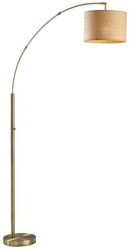 Adesso® Bowery Antique Brass Arc Floor Lamp-0