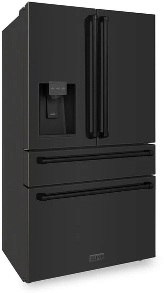 ZLINE 36" 22.5 cu. ft Fingerprint Resistant Black Stainless Steel 4-Door French Door Refrigerator with Ice Maker and Water Filter -2