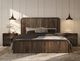 International Furniture Direct Dark Mezquite Multi-Step Black Queen Bed Footboard with Rails-1