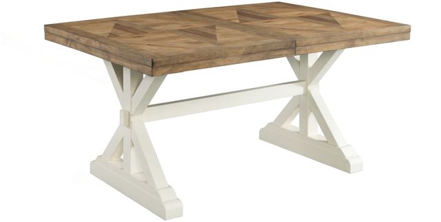 Elements International Park Creek Chestnut Dining Table with Antique White Base-1