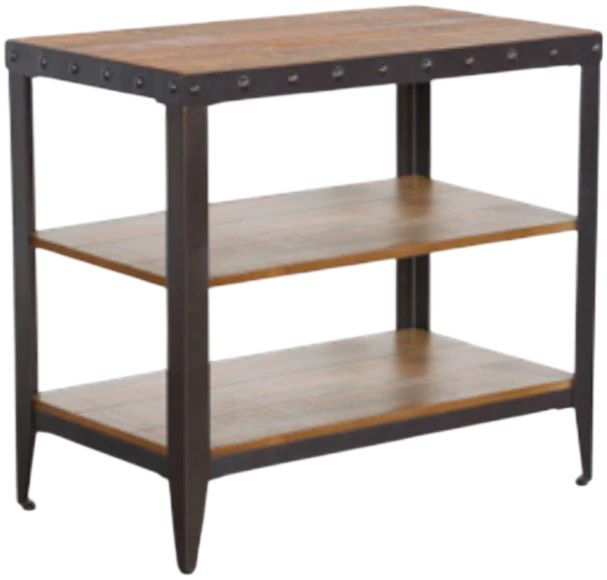 Sunny Designs™ San Diego Antique Brown Chair Side Table with Dark Gray Base-0