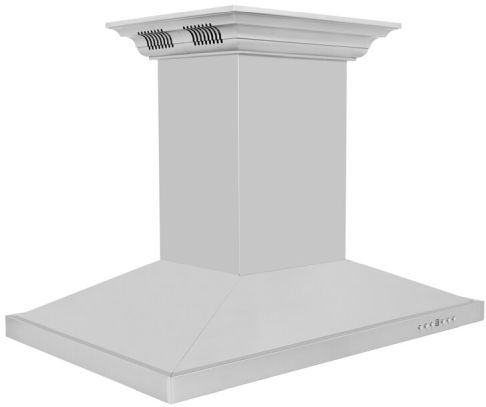 ZLINE 42" Stainless Steel Island Mounted Range Hood with CrownSound® Bluetooth Speakers-1