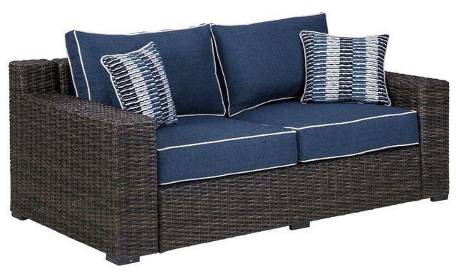Signature Design by Ashley® Grasson Lane 5-Piece Blue/Brown Outdoor Conversation Set-2