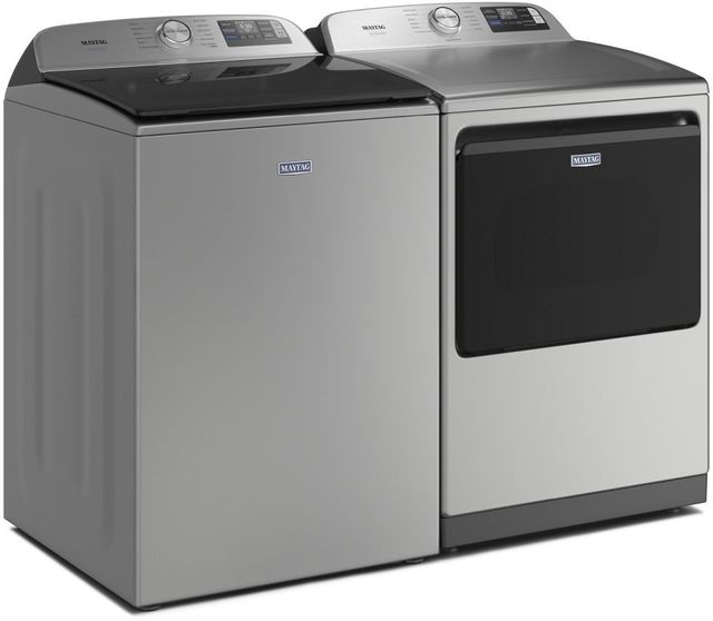 Maytag® Classic Silver Top Load Washer & Electric Dryer Laundry Pair-4