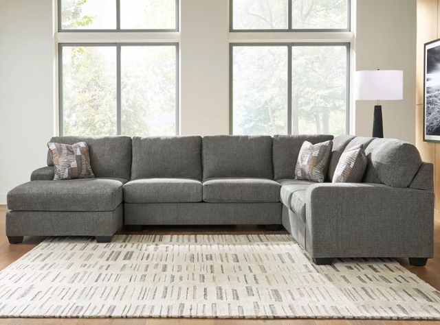Signature Design by Ashley® Seyler Lane 3-Piece Graystone U-Shape Sleeper Sectional and Chaise-3