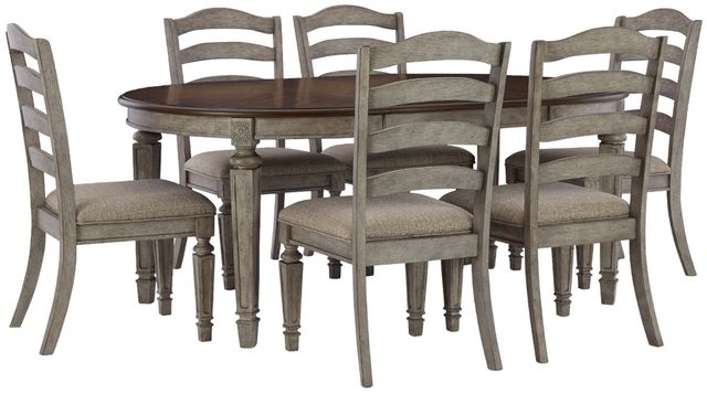 Signature Design by Ashley® Lodenbay 7-Piece Antiqued Gray Dining Room Set-0