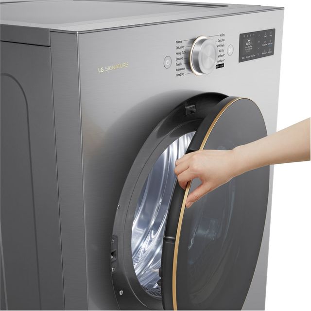LG SIGNATURE 9 Cu. Ft. Platinum Steel Front Load Gas Dryer with Steamfresh™-5