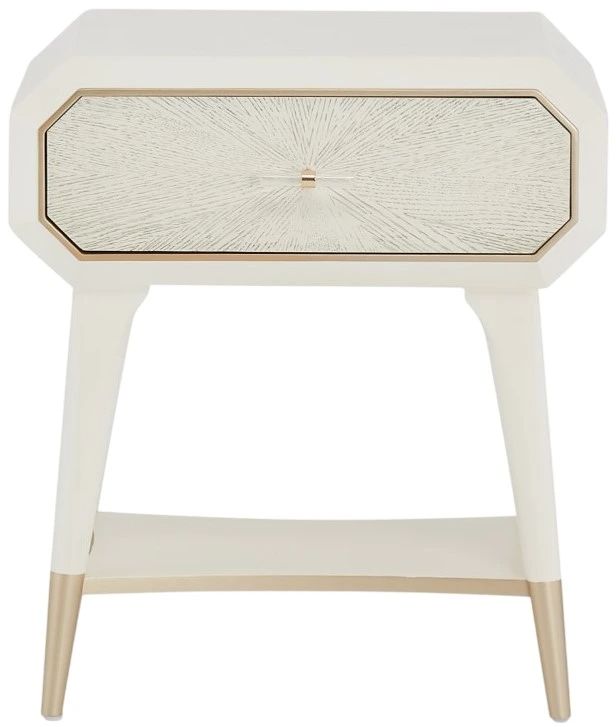 Michael Amini® La Rachelle Medium Champagne 1-Drawer Nightstand Table-2