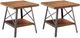 ACME Furniture Ikram 2-Piece Weathered Oak End Table Set with Sandy Black Base-0