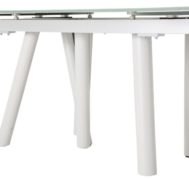 Michael Amini® Trance™ Rotterdam Glass Top Dining Table with White Base-3