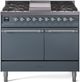 Ilve® Nostalgie II Series 40" Blue Grey Pro Style Dual Fuel Range-0