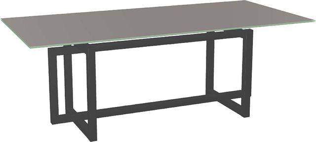 Amisco Customizable Ezra 84" Rectangular Dining Table with 0.5" Taupe Glass Top-0