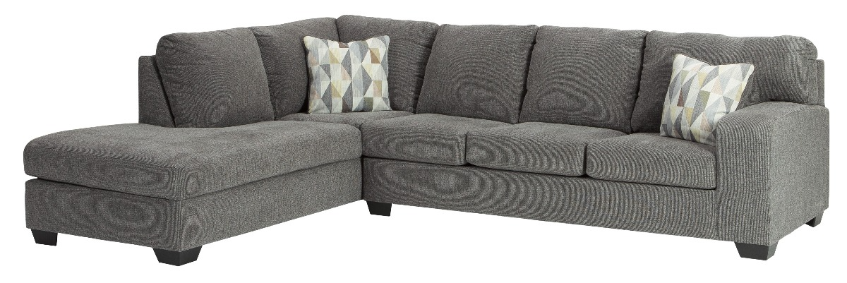 Benchcraft Dalhart 2 Piece Charcoal Left Arm Facing Sofa Sectional and Chaise Burkes BrandSource Home Furnishings Sydney NS