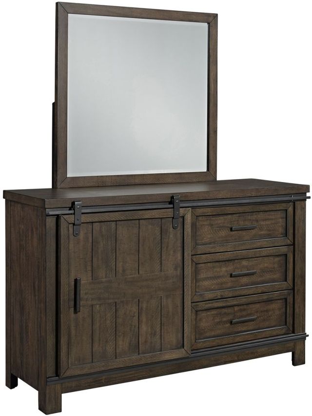 Liberty Furniture Thornwood Hills 3-Piece Rock Beaten Brown Youth Full Bookcase Bedroom Set-3