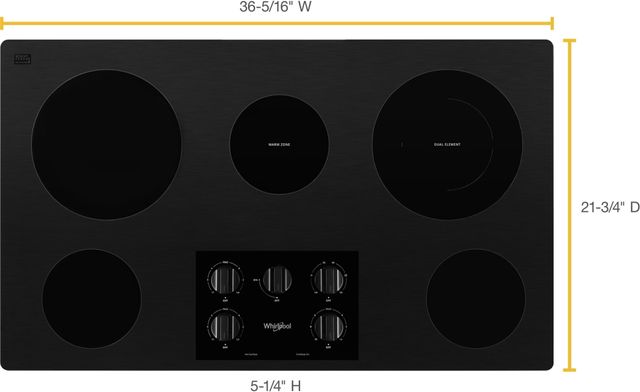 Whirlpool® 36" Black Electric Cooktop-5