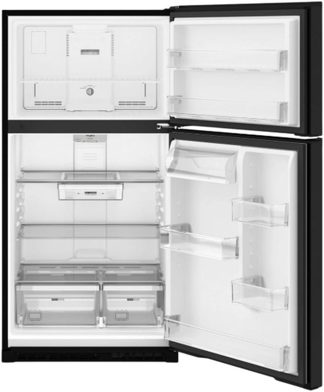 Whirlpool® 33" 21.3 Cu. Ft. Black Top Freezer Refrigerator with Total Coverage Cooling and Flexi-Slide™ Deli Drawer-1