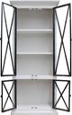 Cottage Creek Furniture Baillie Black/Two-Tone Distressed White Showcase-1