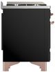 Ilve® Majestic III 36" Glossy Black Pro Style Dual Fuel Natural Gas Range with Solid Door and Copper Trim-4