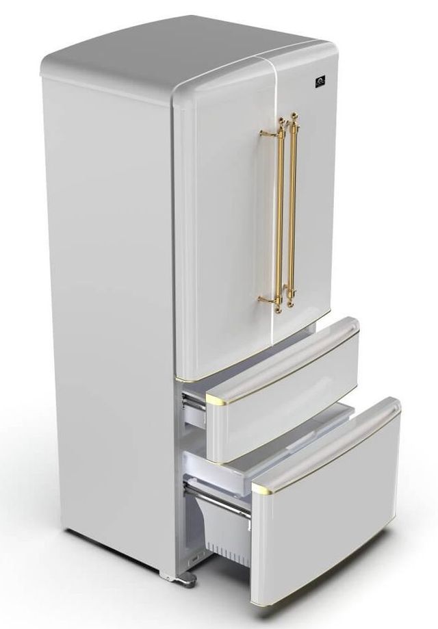 Clearance FORNO® Luigi 33 in. 18.0 Cu. Ft. White Counter Depth French Door Refrigerator-3