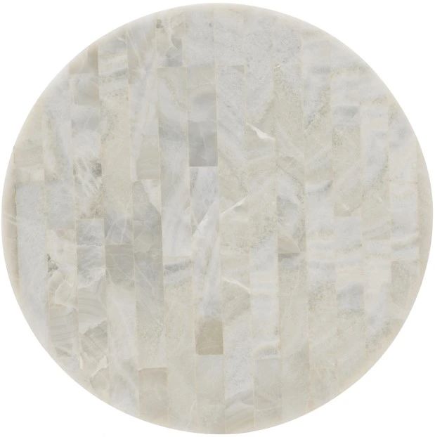 Hooker® Furniture Melange Corrina White Round Lamp Table with Gold Leaf Base-2