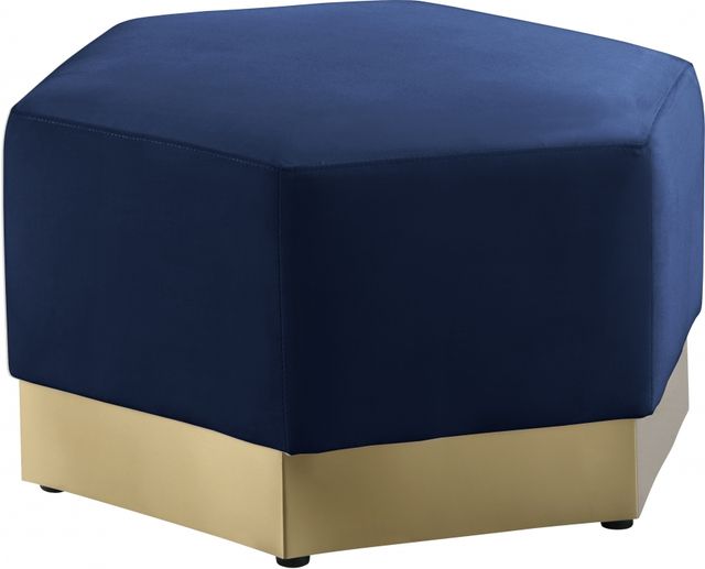 Meridian Furniture Marquis Navy Velvet Ottoman-1