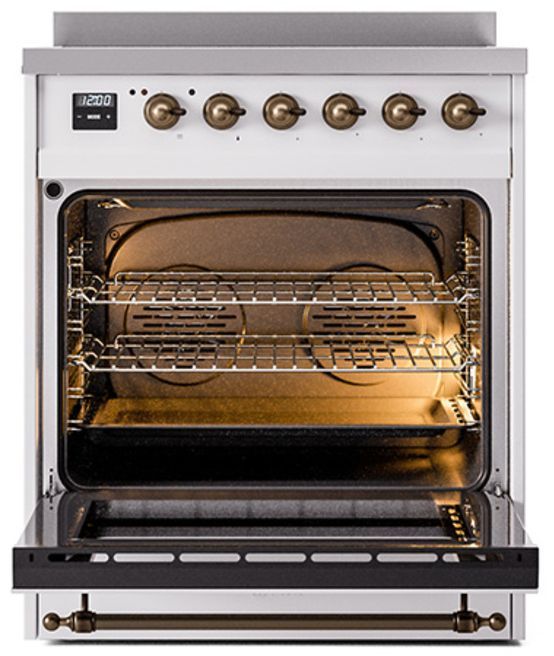 Ilve® Nostalgie II Series 30" White Pro Style Induction Range-2