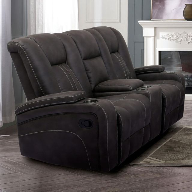 Furniture of America® Amirah 2-Piece Dark Gray Living Room Set-2