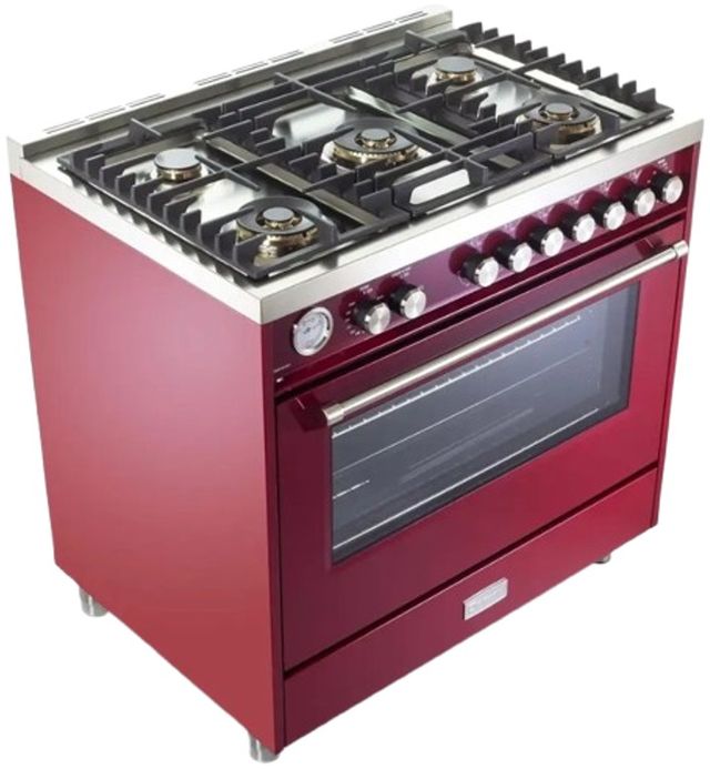 Verona® Ultima 36" Burgundy Pro Style Gas Range-3