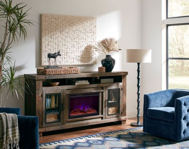 aspenhome® Sawyer Brindle 79" Highboy Fireplace Console-1