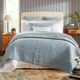 Orchids Lux Home Bella Cyan Queen Quilt-1