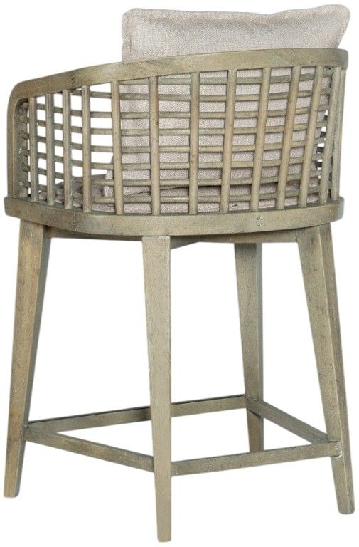 Hooker® Furniture Surfrider Driftwood/Zuri Cream Barrel Back Swivel Counter Stool-1