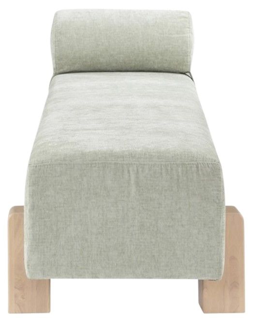 Meridian Furniture Edison Mint/Natural Chenille Fabric Bench-2