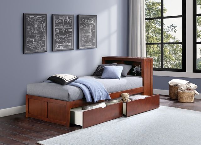 Homelegance® Rowe Dark Cherry Youth Twin Bookcase Platform Storage Bed-1