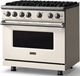 Viking® 5 Series 36" Pure White Pro Style Gas (NG) Range with Polished Chrome Trim-2
