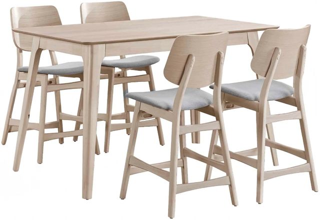 New Classic® Home Furnishings Oscar 5-Piece White Ash Counter Dining Set-0