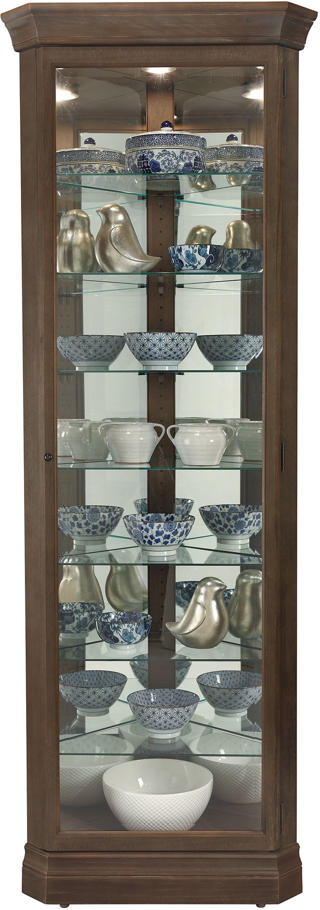 Howard Miller® Delia Aged Auburn Curio Cabinet-0