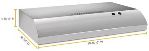 Whirlpool® 30" Stainless Steel Under Cabinet Range Hood-4