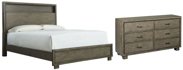 Signature Design by Ashley® Arnett 2-Piece Gray Queen Bookcase Bed Set-0